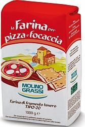 Мука для пиццы и фокаччи MOLINO GRASSI (из Мягких Сортов Пшеницы) 1 кг 