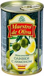 Оливки Maestro De Oliva б/к ж/б Лимон 300 г